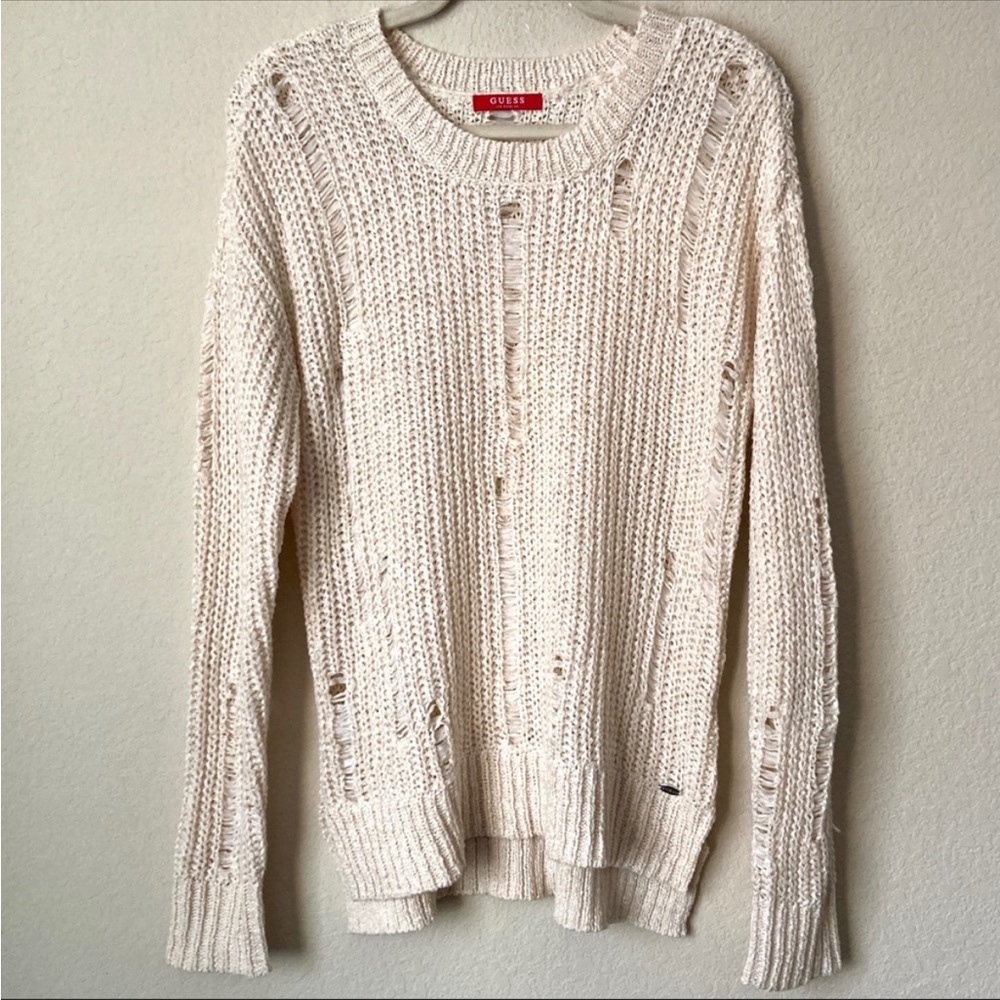 Guess | Distressed Cream Sweater